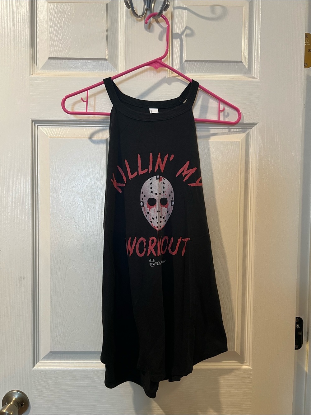 Black Graphic Tank Top "Killin' My Workout"